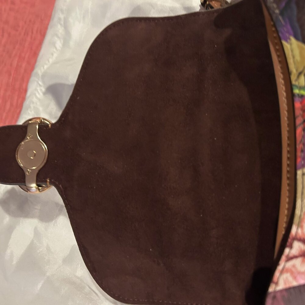 RARE!! Coach Georgie Saddle Bag With Patchwork Kaffe Fassett Print - Picture 8 of 13